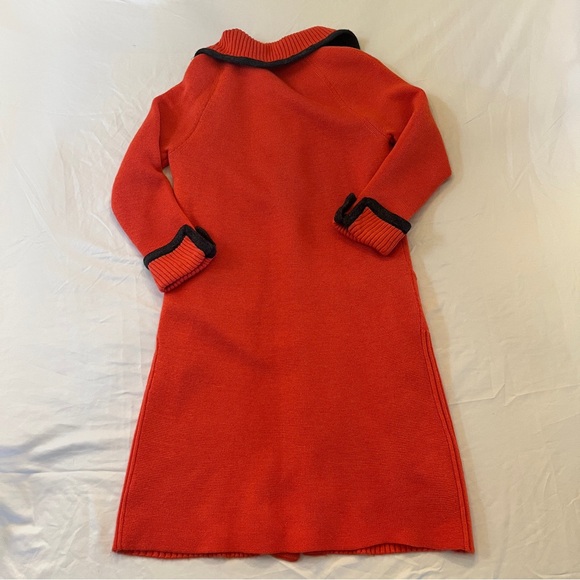 Free People New Romantics Molly Long Red Orange Knit Coat - Picture 3 of 8